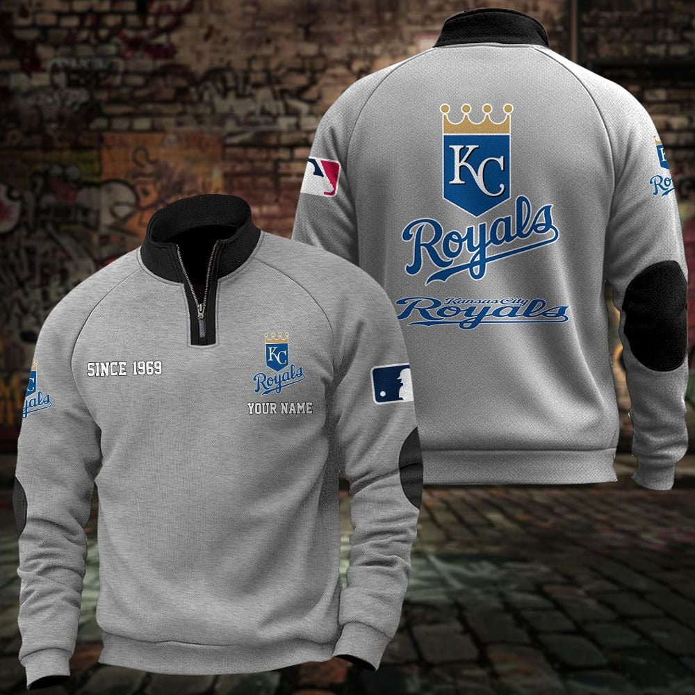 KC x MLB Sweatshirts Quarter Collared Sweatshirt Pullover DatND DVT