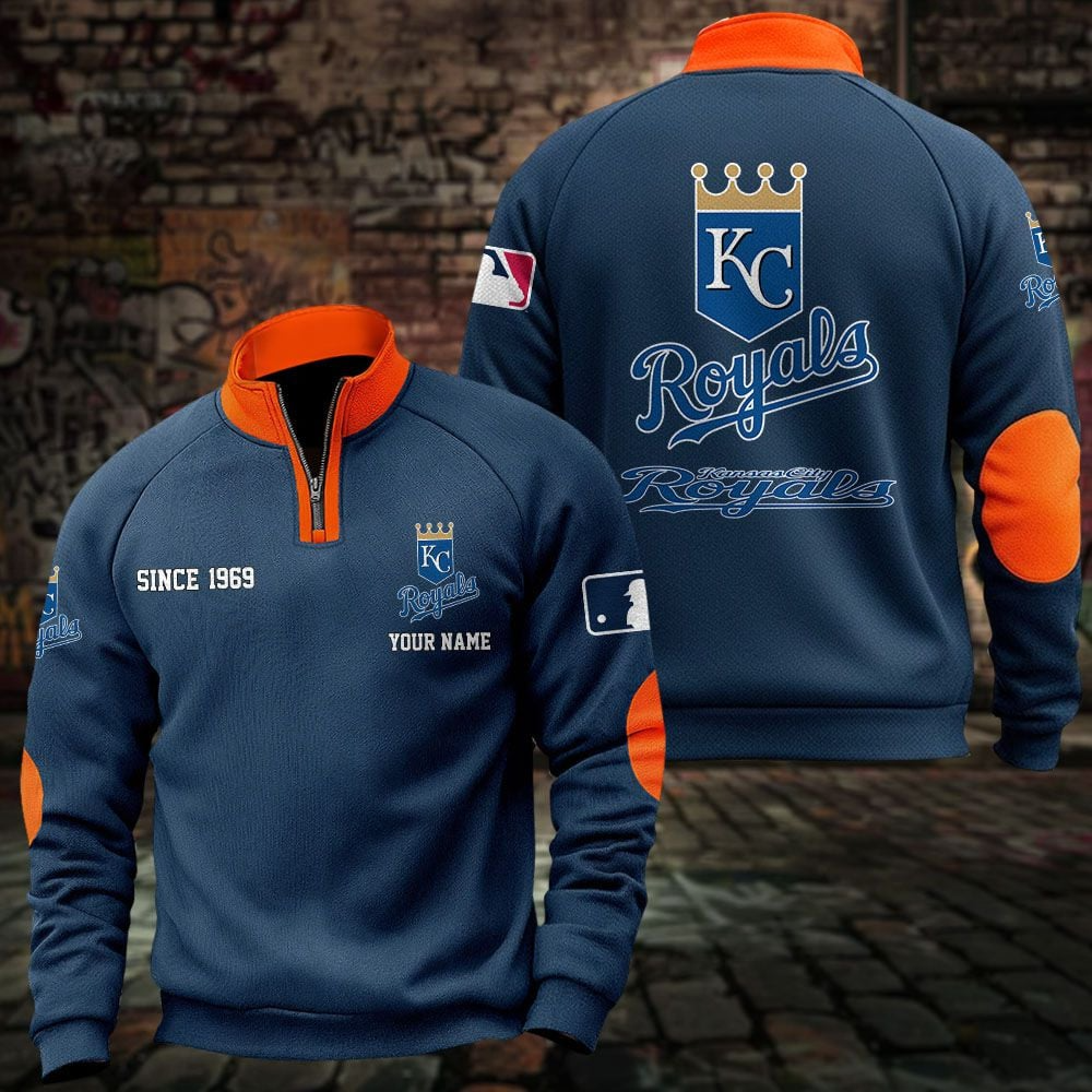 KC x MLB Sweatshirts Quarter Collared Sweatshirt Pullover DatND DVT