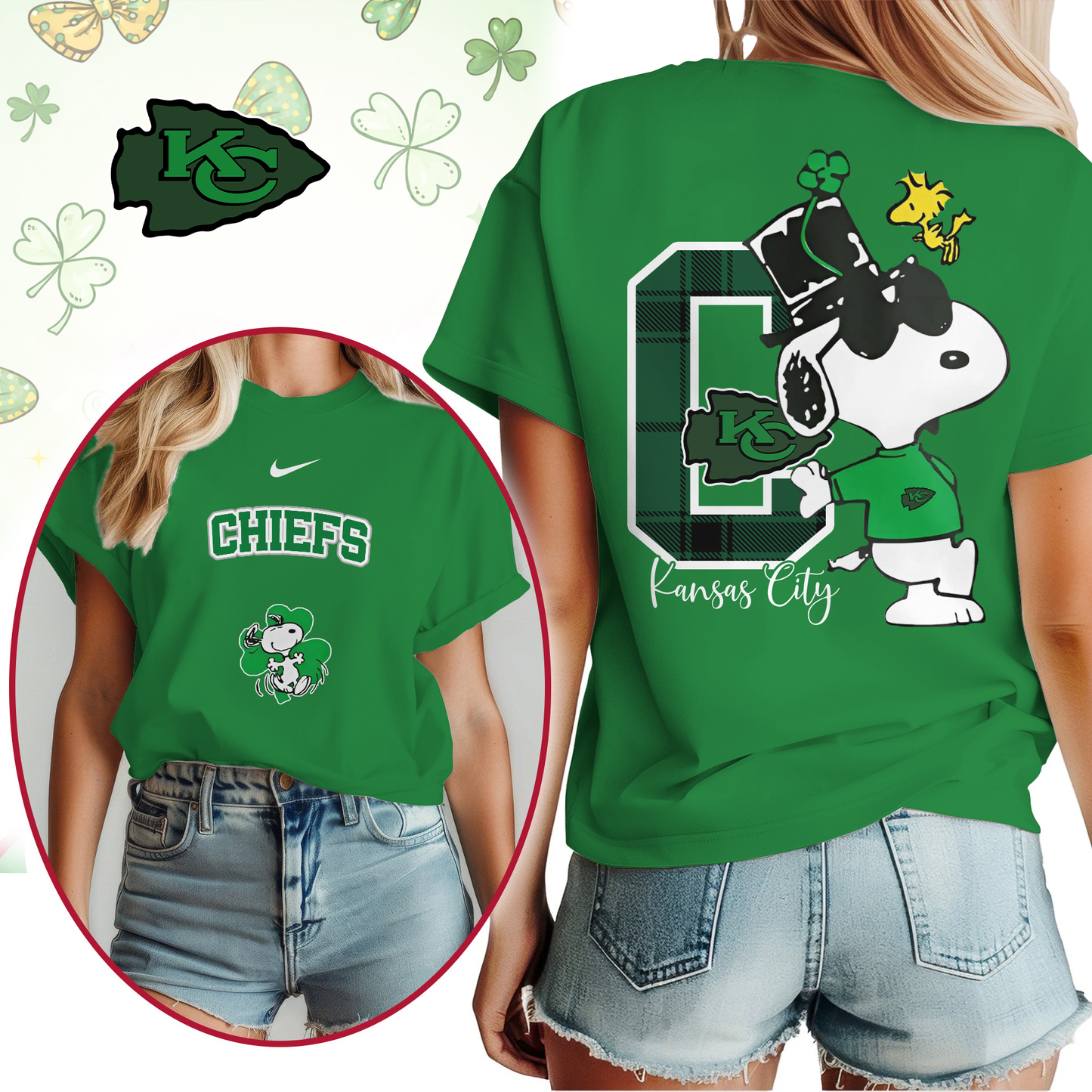 KCC Premium NFL Snoopy St. Patricks Day Shirt DDT NTL