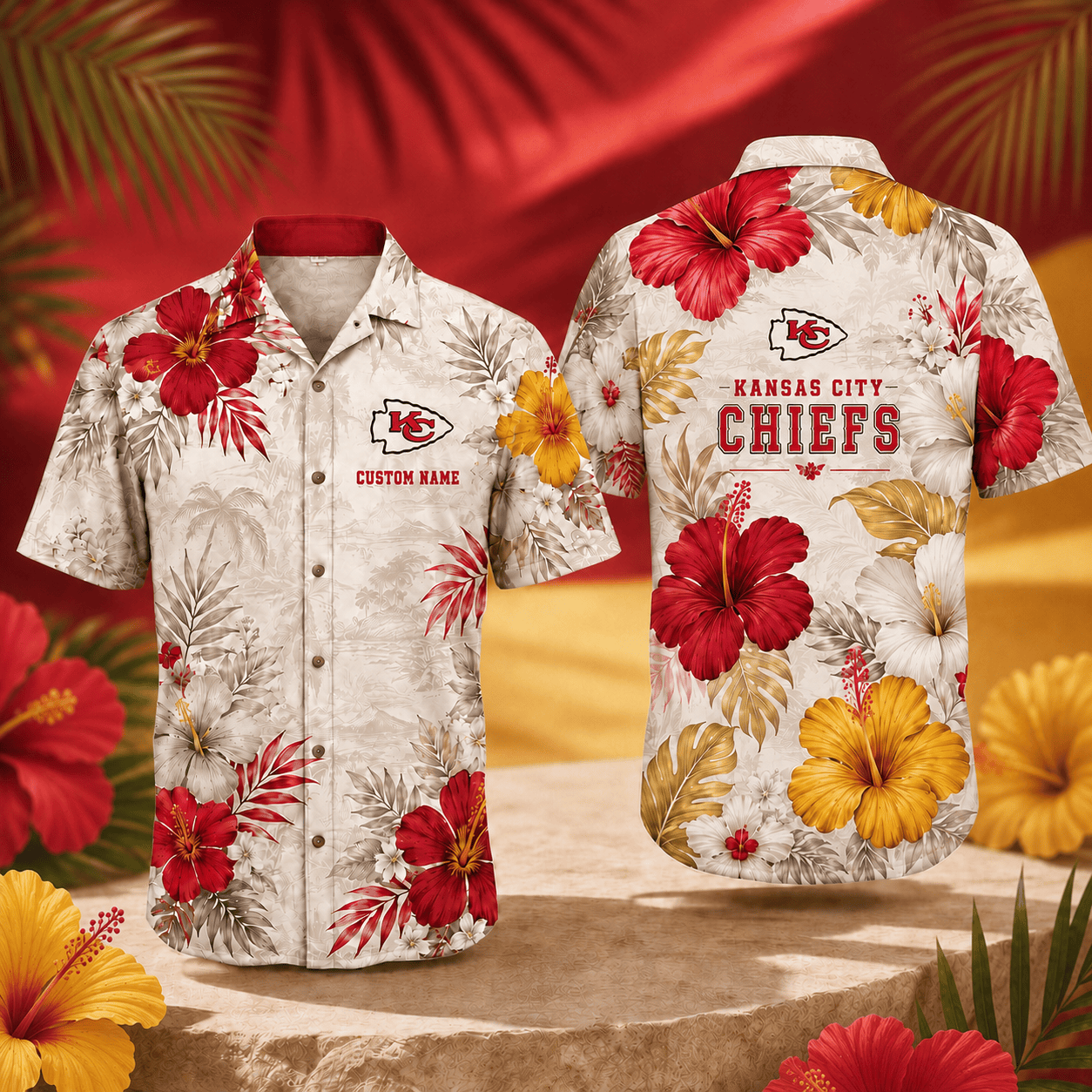 KCC x NFL Tropical Floral Hawaiian Shirt 160626
