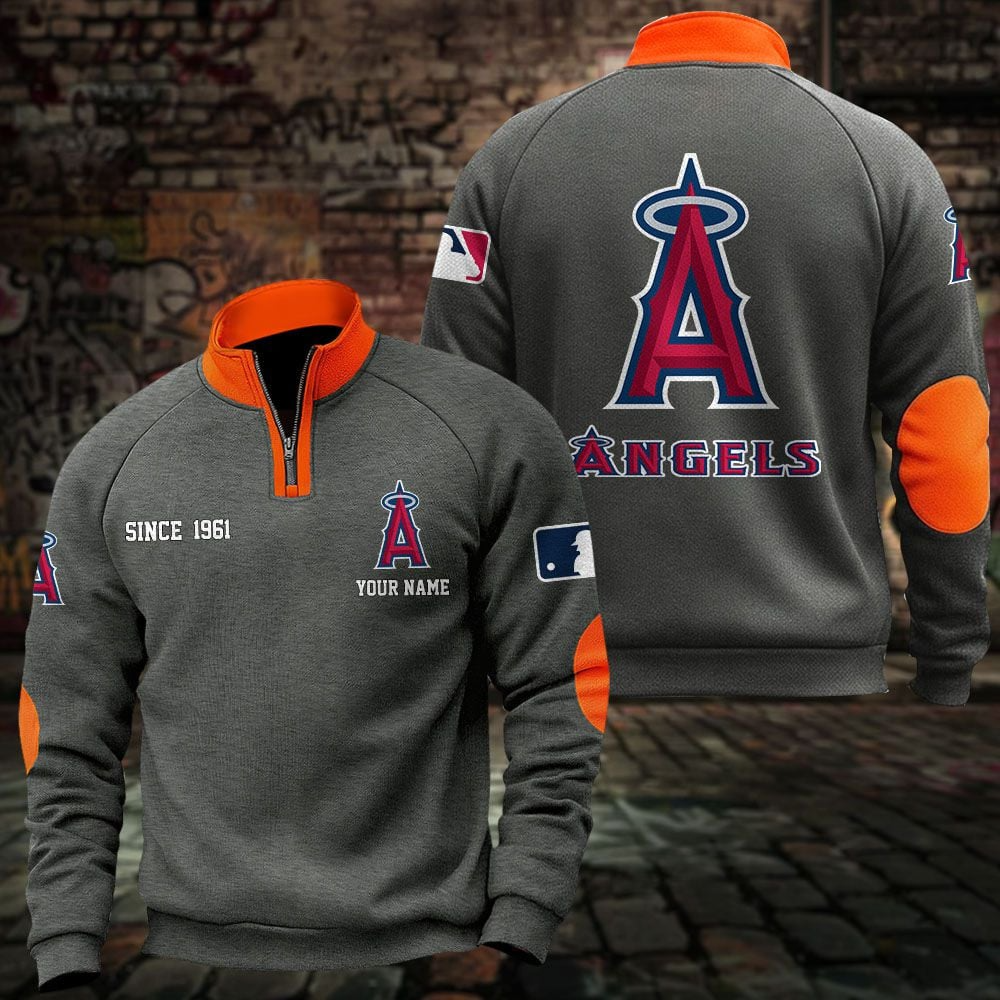 LAA x MLB Sweatshirts Quarter Collared Sweatshirt Pullover DatND DVT