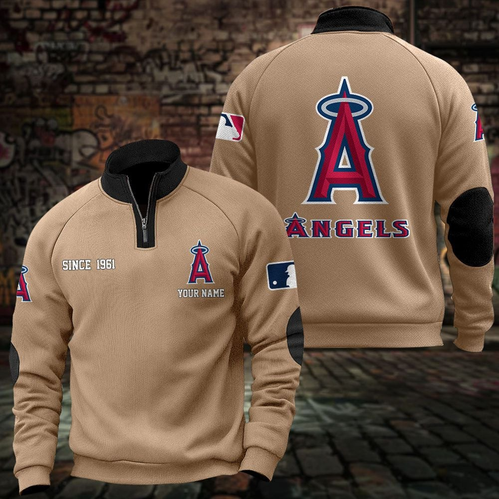 LAA x MLB Sweatshirts Quarter Collared Sweatshirt Pullover DatND DVT