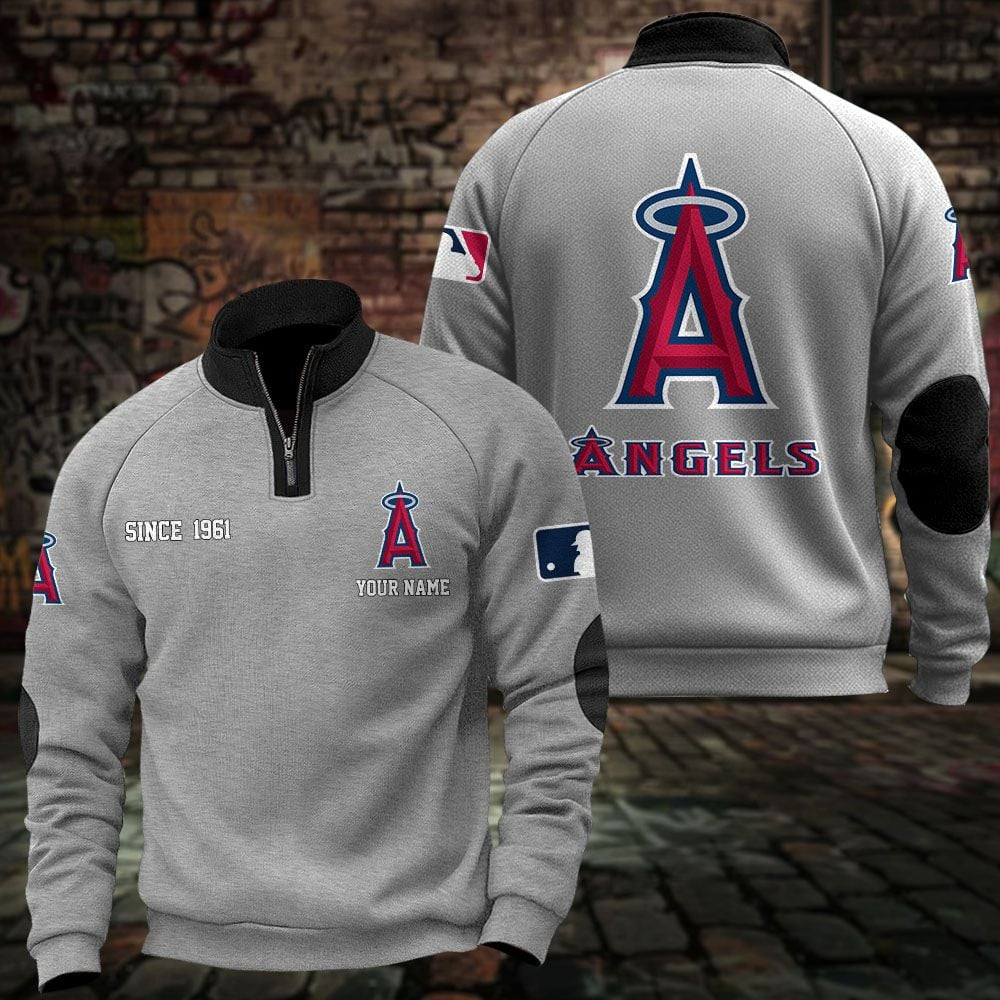 LAA x MLB Sweatshirts Quarter Collared Sweatshirt Pullover DatND DVT