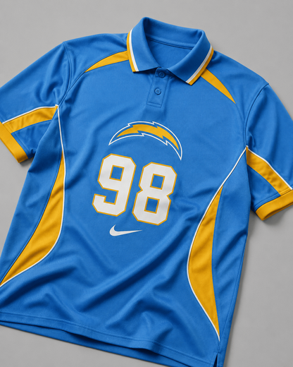 LAC Premium NFL Custom Number Sports Style Polo Shirt