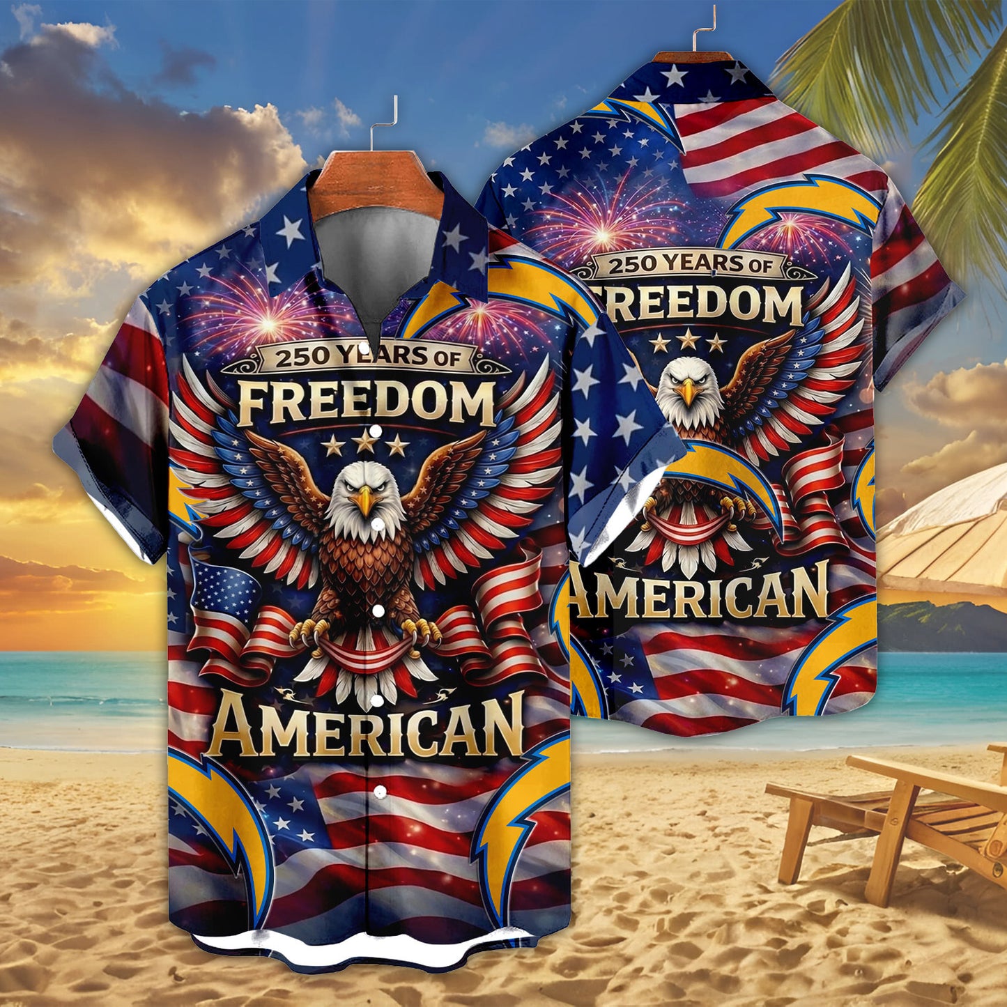 LAC x NFL America 250th Anniversary Eagles Hawaiian Shirt 090626