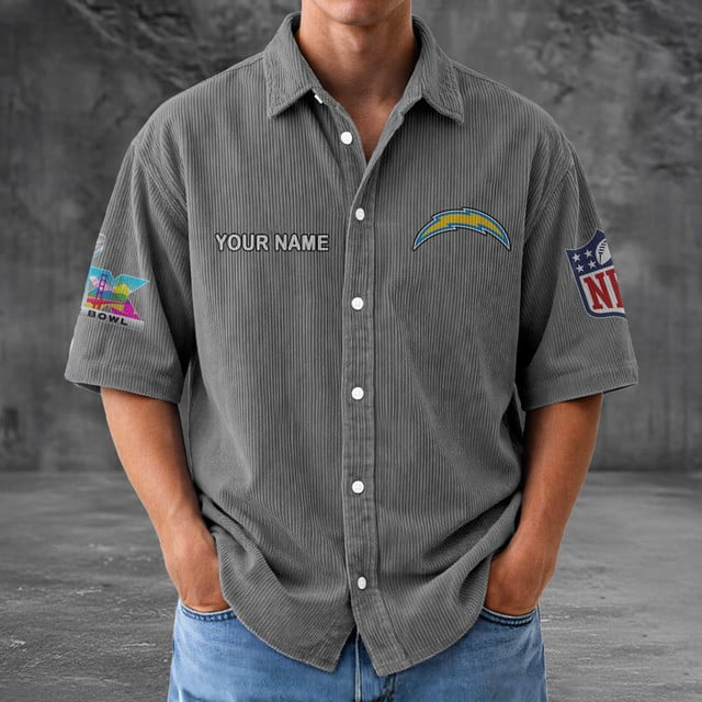 LAC x NFL Men Seersucker Button Shirt DDT NTL