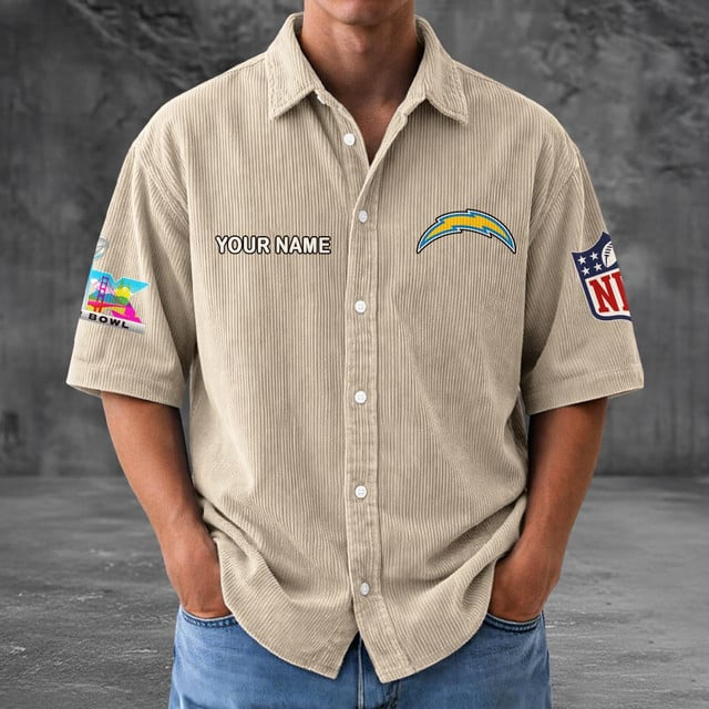 LAC x NFL Men Seersucker Button Shirt DDT NTL