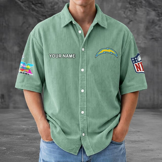 LAC x NFL Men Seersucker Button Shirt DDT NTL