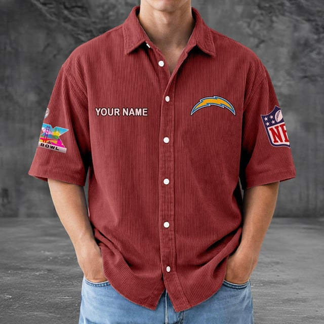 LAC x NFL Men Seersucker Button Shirt DDT NTL