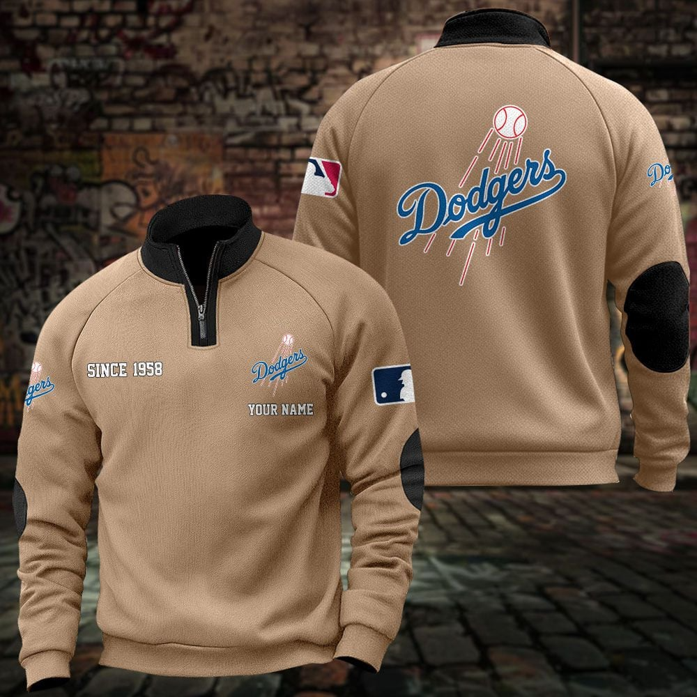LAD x MLB Sweatshirts Quarter Collared Sweatshirt Pullover DatND DVT