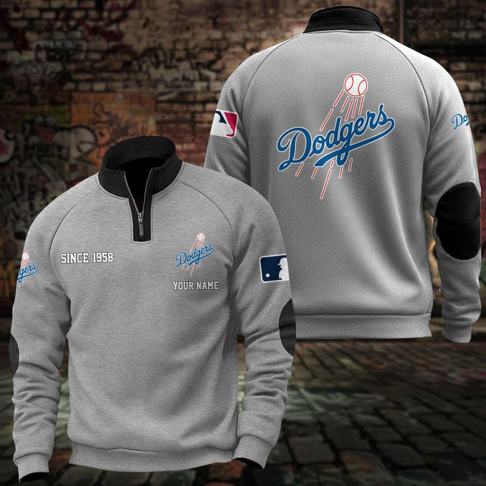 LAD x MLB Sweatshirts Quarter Collared Sweatshirt Pullover DatND DVT