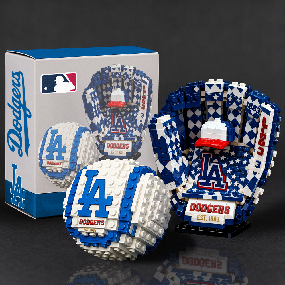 LAD x MLB Teams Baseball Glove & Ball Building Block Set TT TL