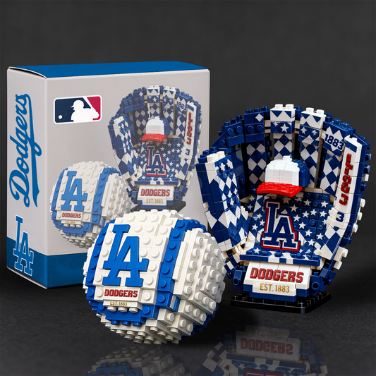LAD x MLB Teams Baseball Glove & Ball Building Block Set TT TL