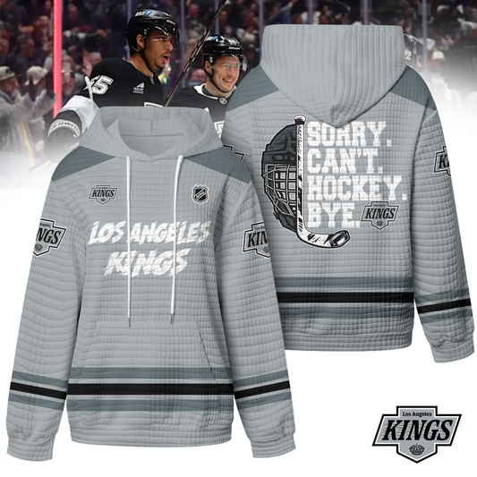 LAK Premium NHL Sorry Busy Hockey Waffle Hoodie DDT NTL