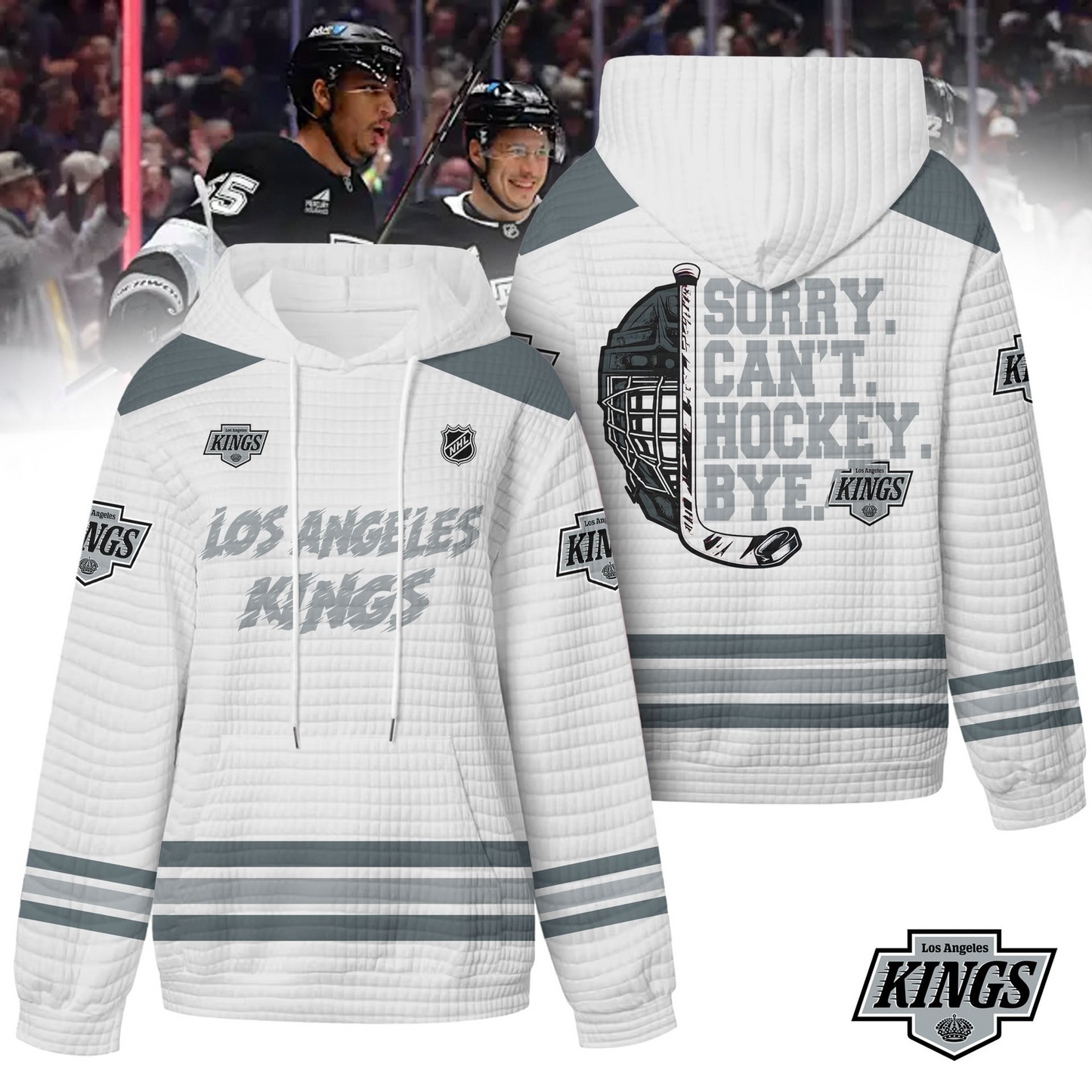 LAK Premium NHL Sorry Busy Hockey Waffle Hoodie DDT NTL