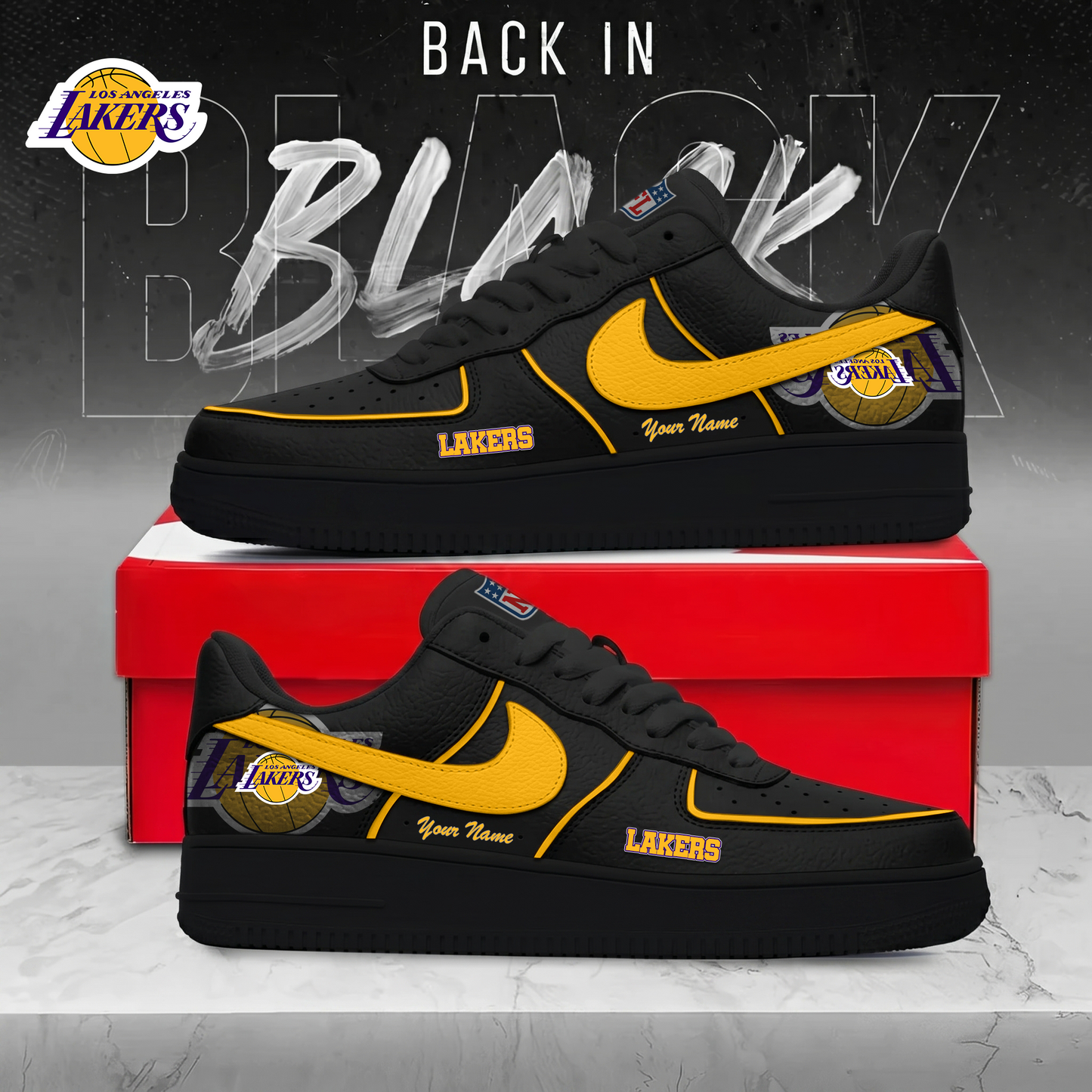 LAL x NBA Back In Black AF1 Sneakers 270626