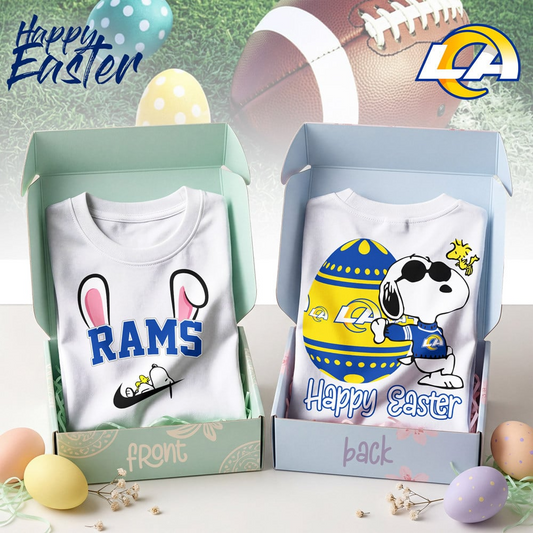 LAR Premium NFL Happy Snoopy Easter T-shirt DDT NTL