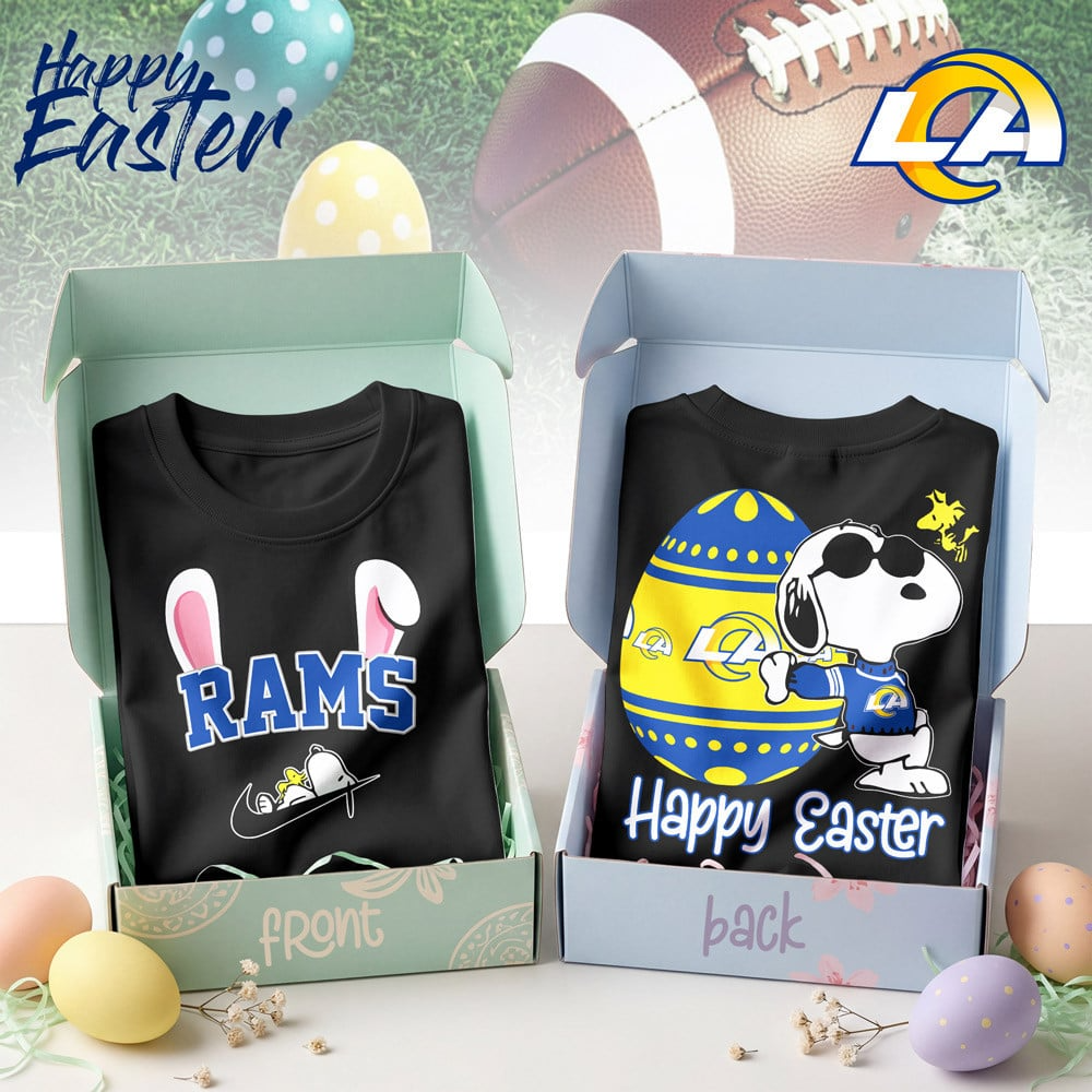 LAR Premium NFL Happy Snoopy Easter T-shirt DDT NTL