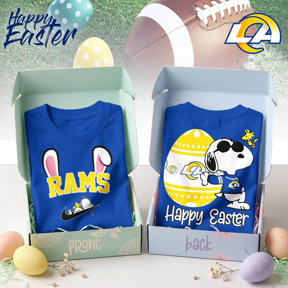 LAR Premium NFL Happy Snoopy Easter T-shirt DDT NTL