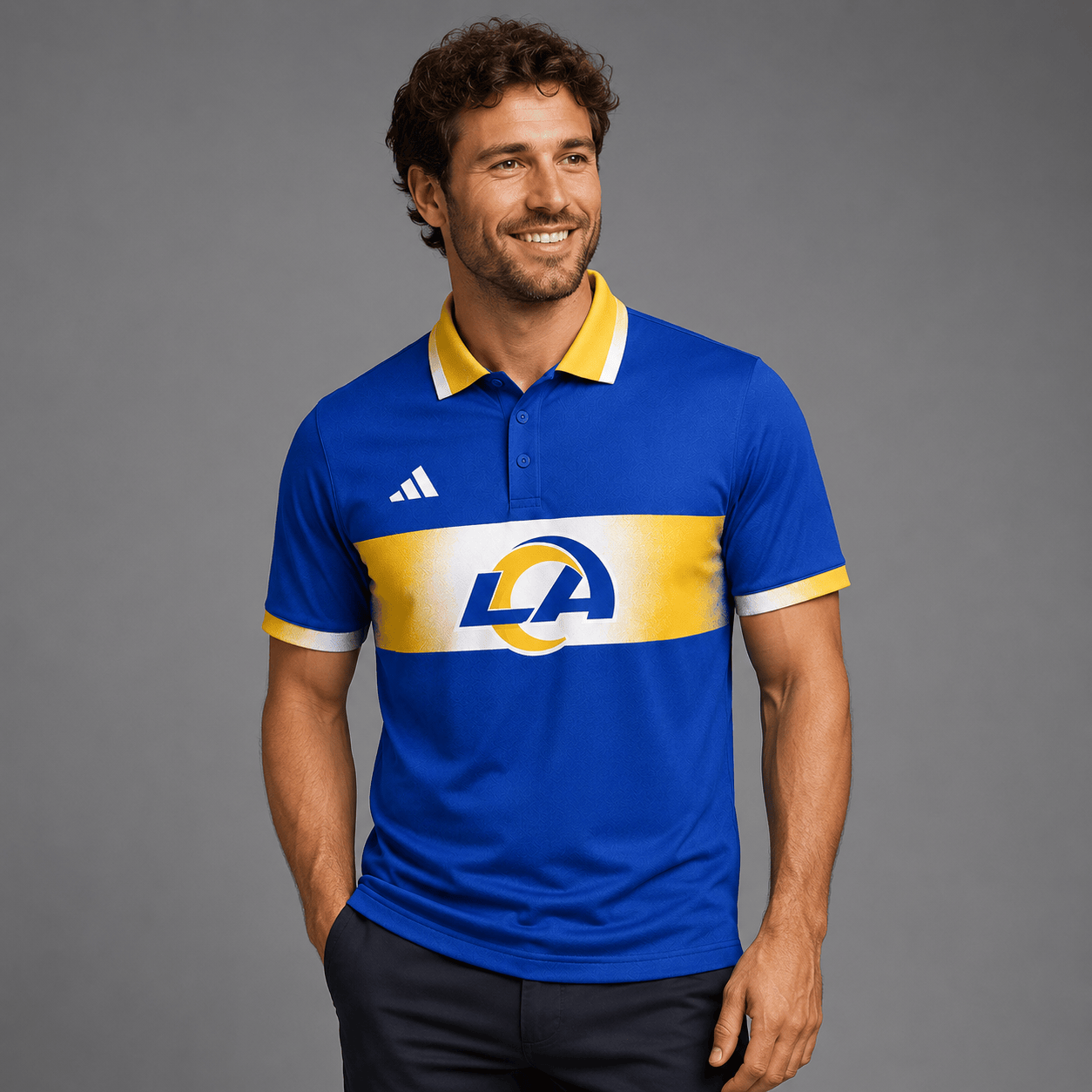 LAR Premium NFL Personalized Match Day Polo Shirt