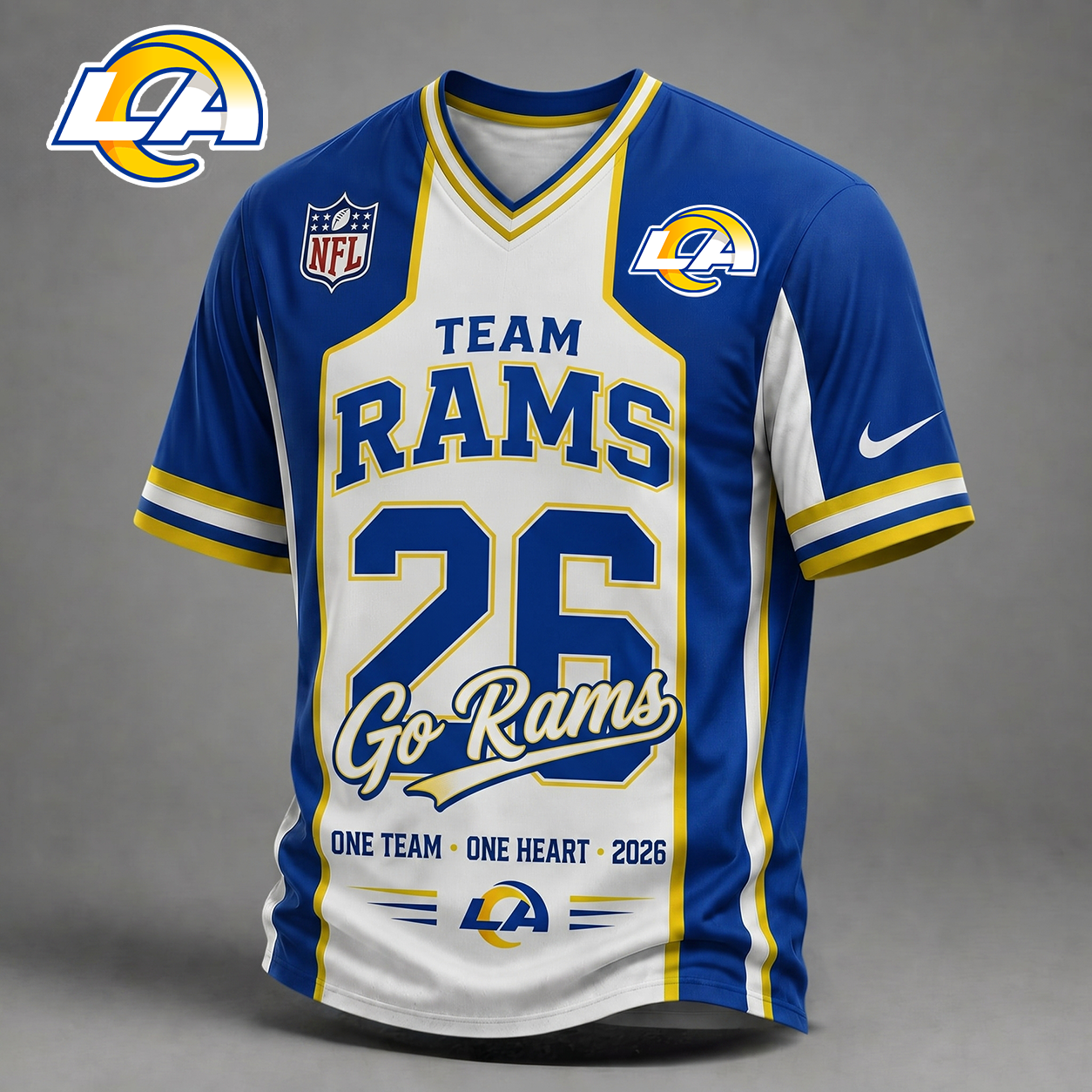 LAR Premium NFL Team Pride V-Neck Jersey DDT  010626 HLPHUONG