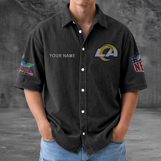 LAR x NFL Men Seersucker Button Shirt DDT NTL