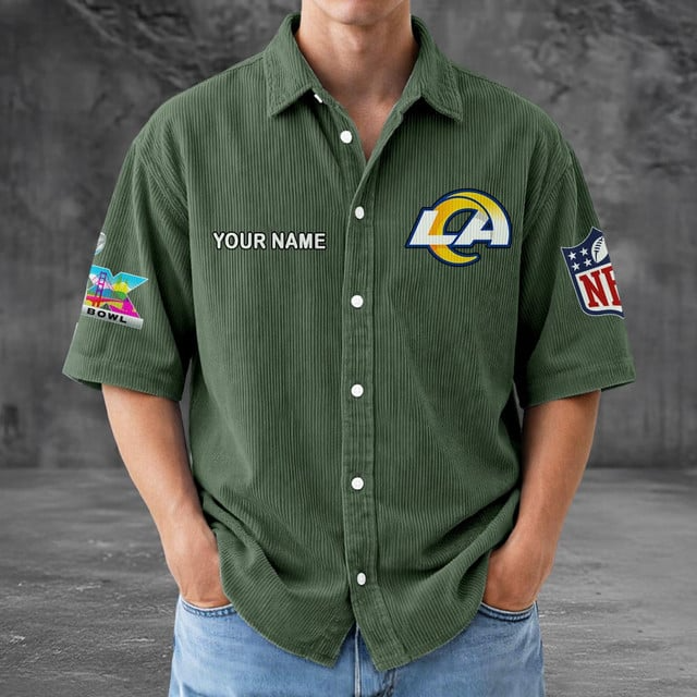 LAR x NFL Men Seersucker Button Shirt DDT NTL
