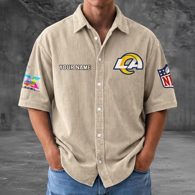 LAR x NFL Men Seersucker Button Shirt DDT NTL