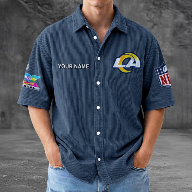 LAR x NFL Men Seersucker Button Shirt DDT NTL