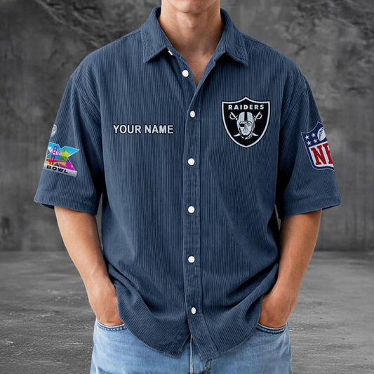 LVR x NFL Men Seersucker Button Shirt DDT NTL