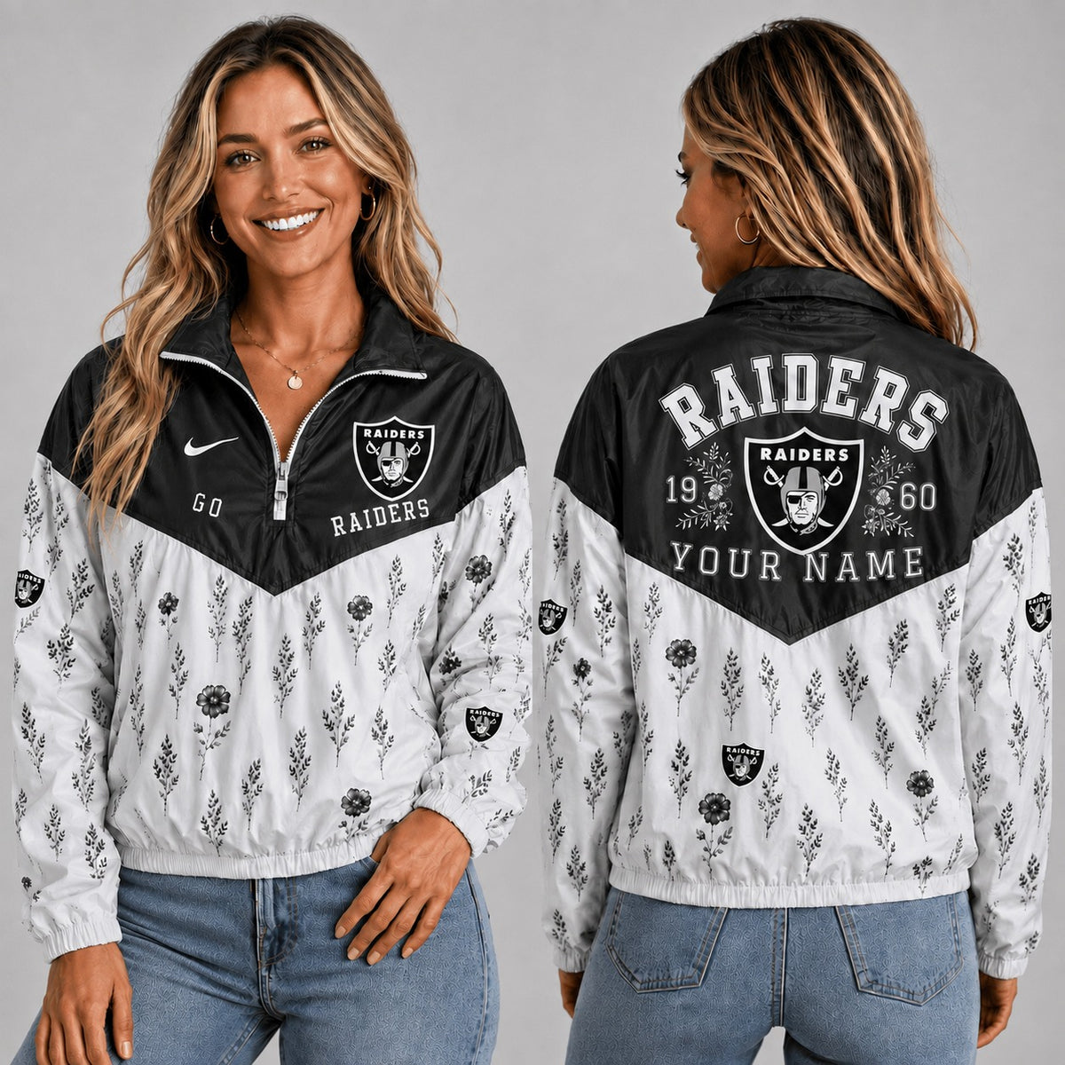 LVR x NFL Personalized Women Quarter Zip Jacket
