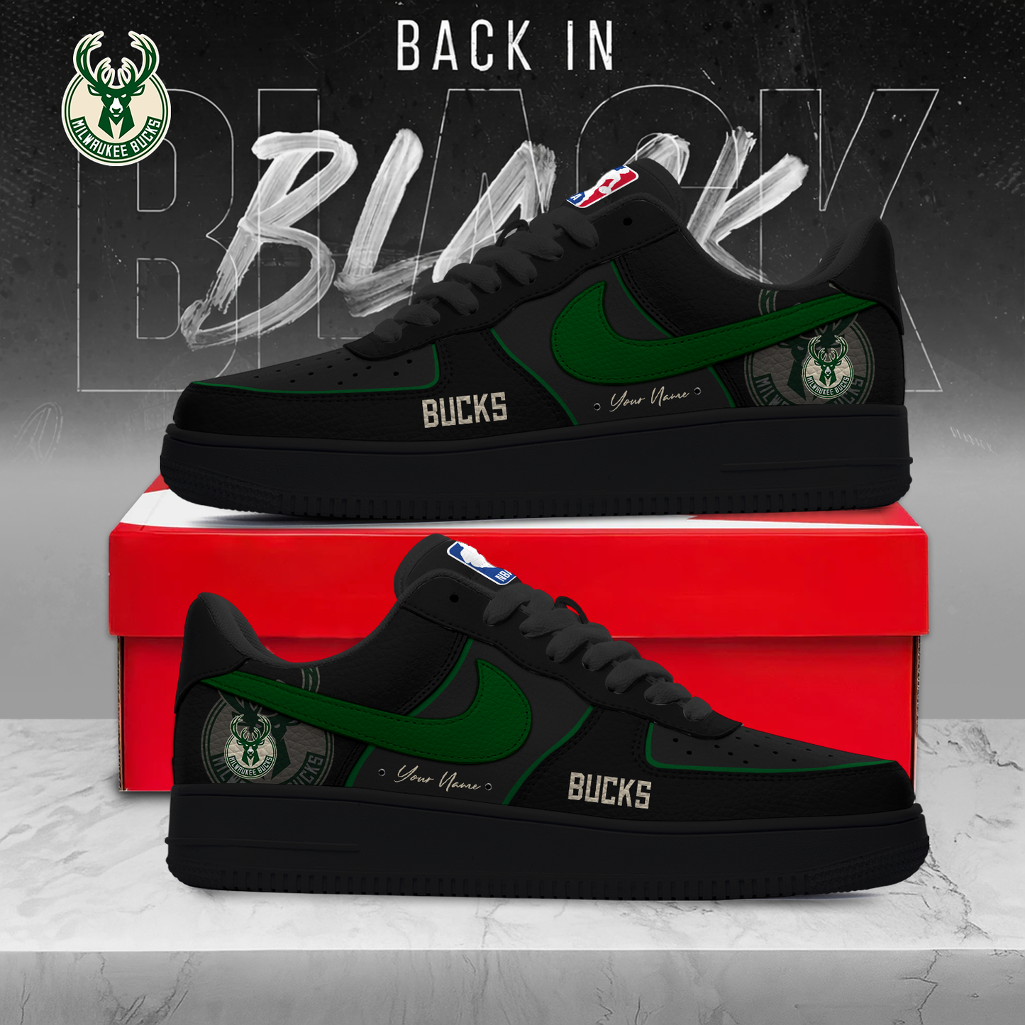 MB x MLB 2025 Back In Black AF1 Sneakers DDT NTL