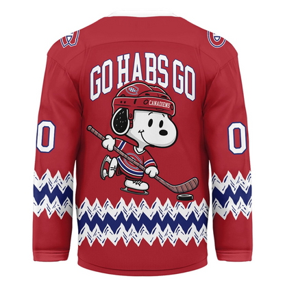 MC Premium NHL Snoopy Personalized Hockey Jersey DDT NTL