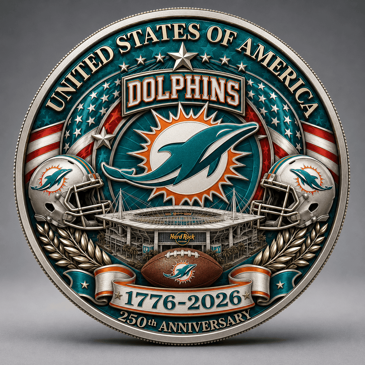 MD Premium NFL 250 Years Of Freedom Commemorative Coin DDT 090626 NTL