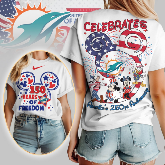 MD Premium NFL Mickey Celebrates America 250th Anniversary Women Shirt DDT NTL