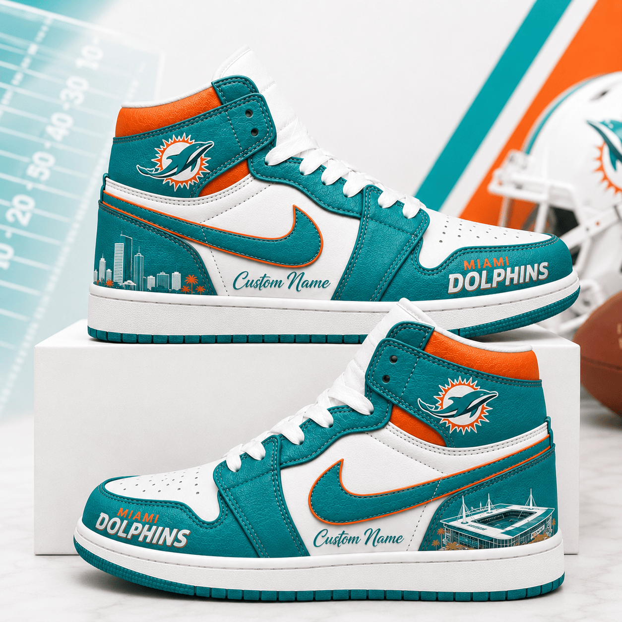 MD x NFL Luxury Air Jordan 1 Sneakers 230626