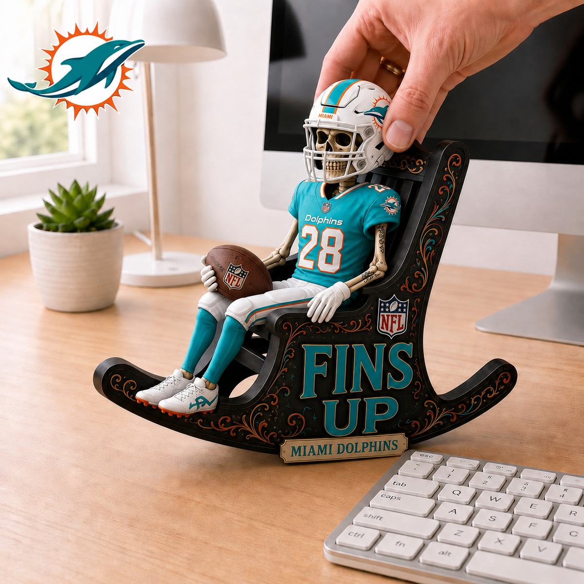 MD x NFL Skeleton Rocking Chair Custom Shape 3 Layers