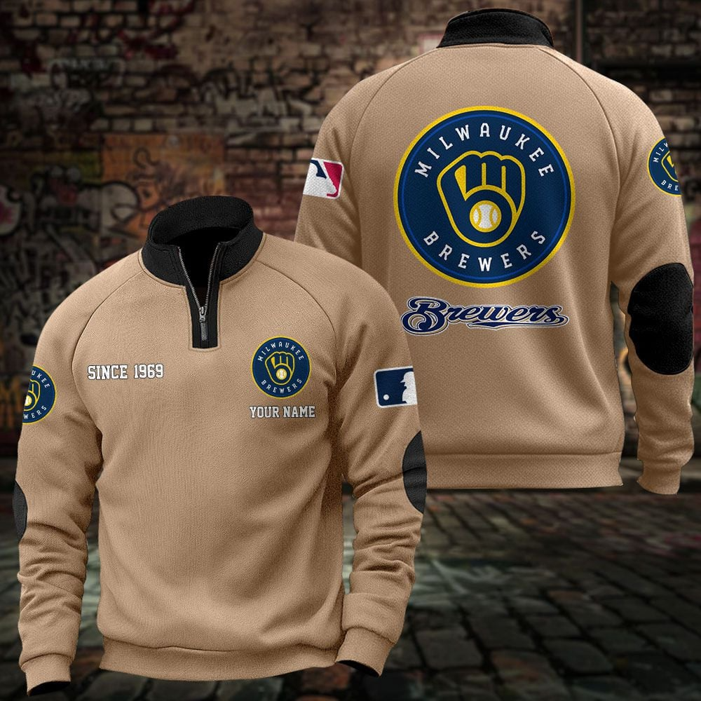 MIL x MLB Sweatshirts Quarter Collared Sweatshirt Pullover DatND DVT