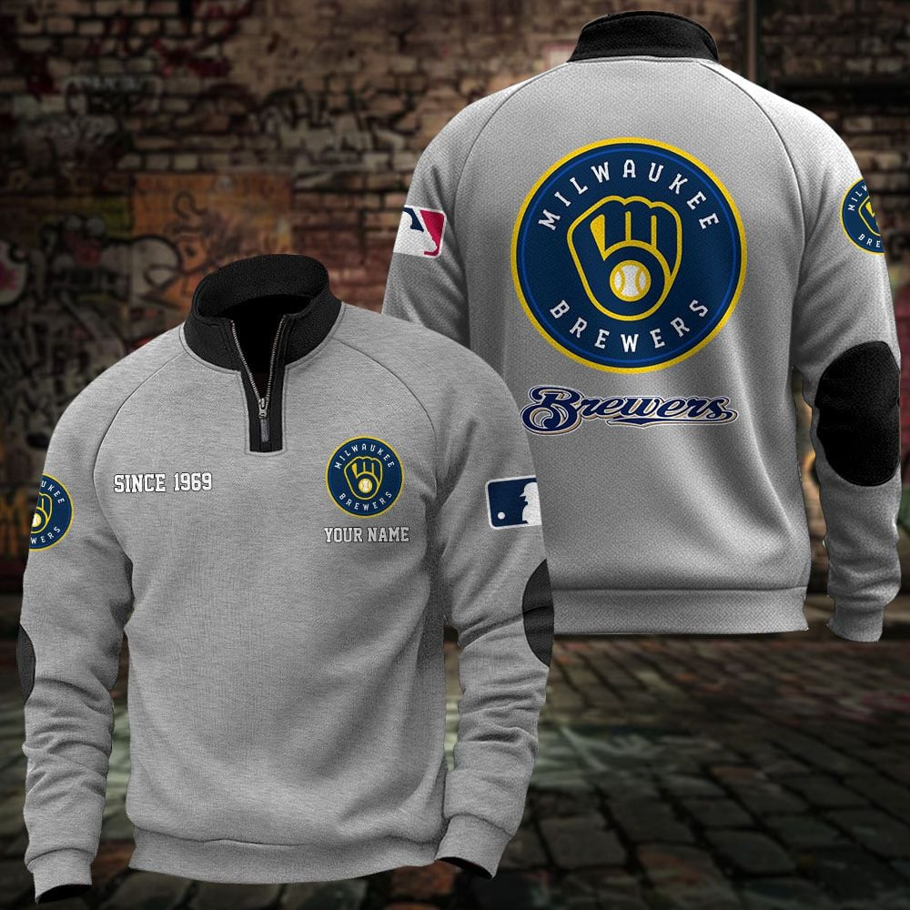 MIL x MLB Sweatshirts Quarter Collared Sweatshirt Pullover DatND DVT