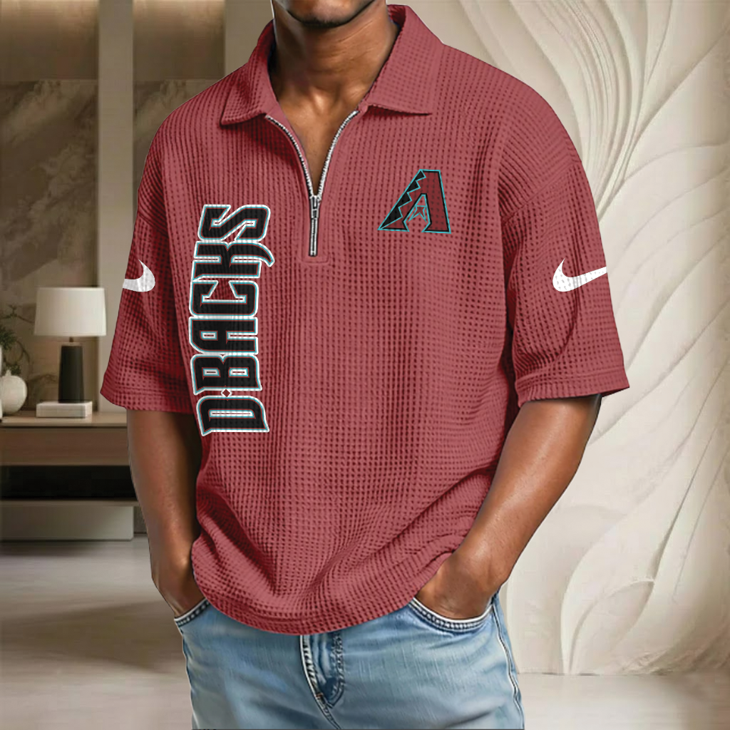 MLB x AD Waffle Half-Zip Polo Shirt HLP 070326 HLPHUONG