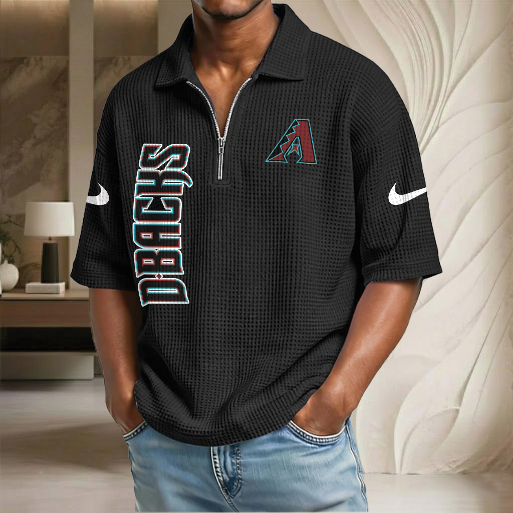 MLB x AD Waffle Half-Zip Polo Shirt HLP 070326 HLPHUONG