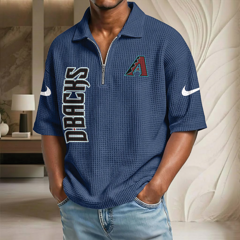 MLB x AD Waffle Half-Zip Polo Shirt HLP 070326 HLPHUONG