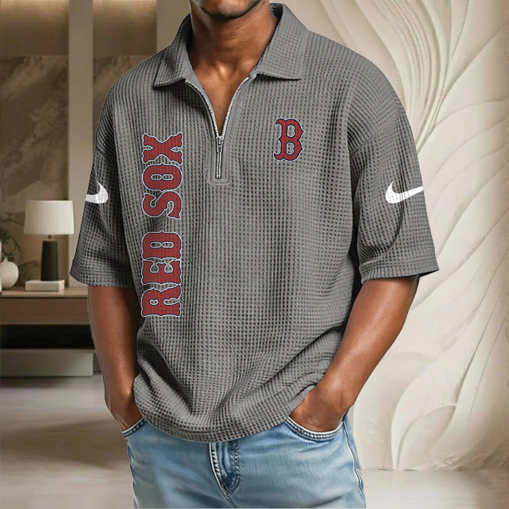 MLB x BRS Waffle Half-Zip Polo Shirt HLP 070326 HLPHUONG