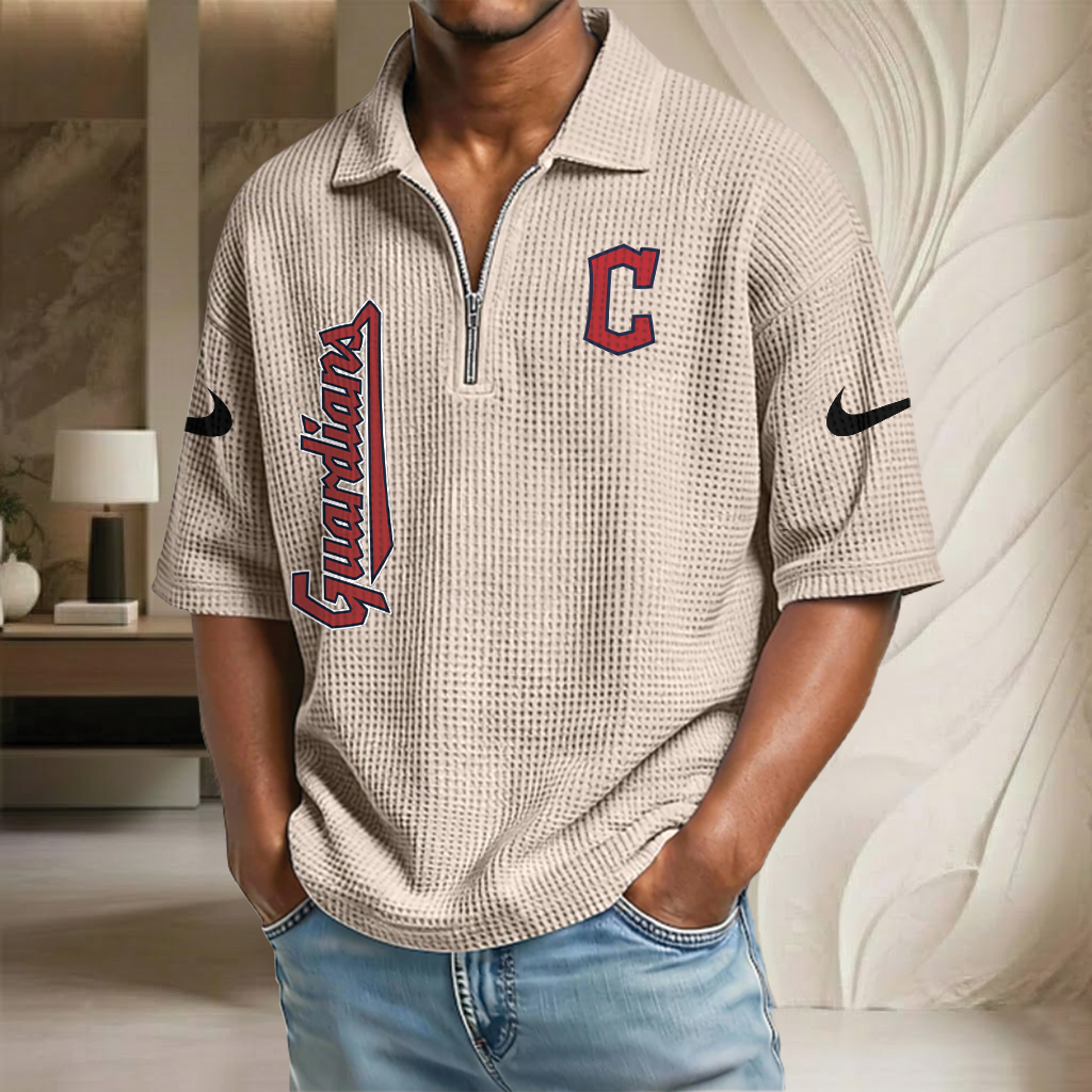 MLB x CG Waffle Half-Zip Polo Shirt HLP 070326 HLPHUONG