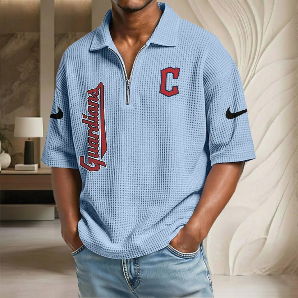 MLB x CG Waffle Half-Zip Polo Shirt HLP 070326 HLPHUONG