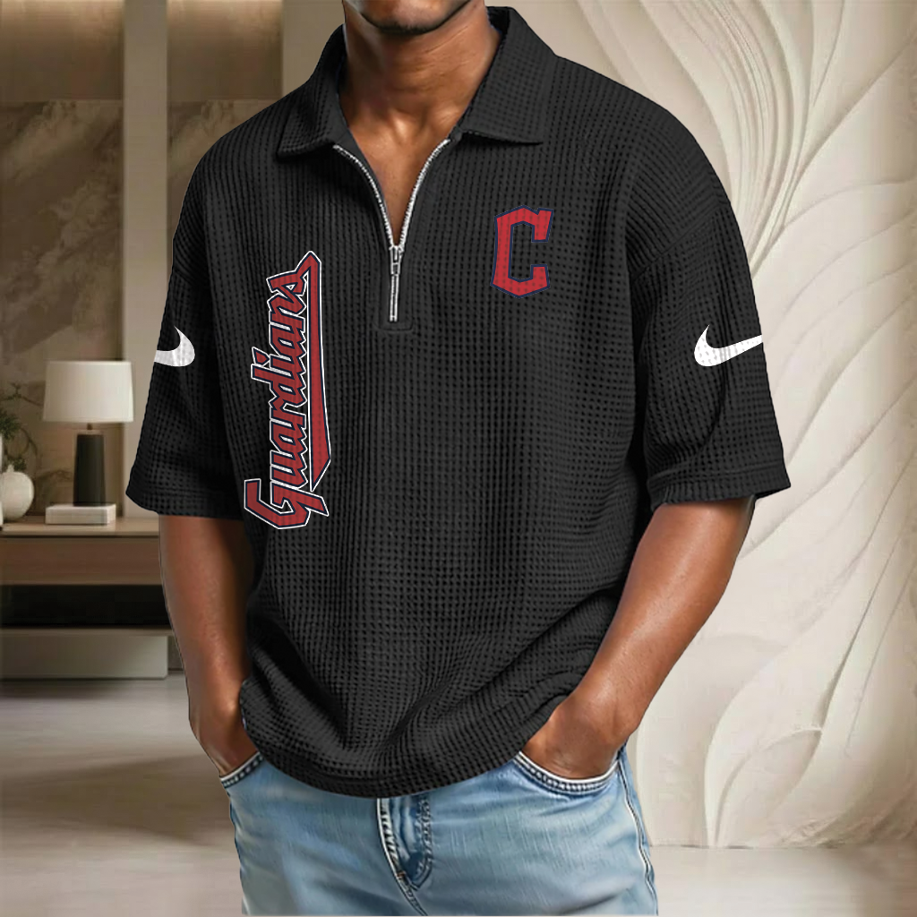MLB x CG Waffle Half-Zip Polo Shirt HLP 070326 HLPHUONG