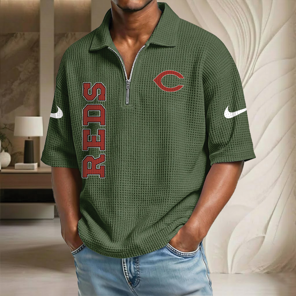 MLB x CR Waffle Half-Zip Polo Shirt HLP 070326 HLPHUONG