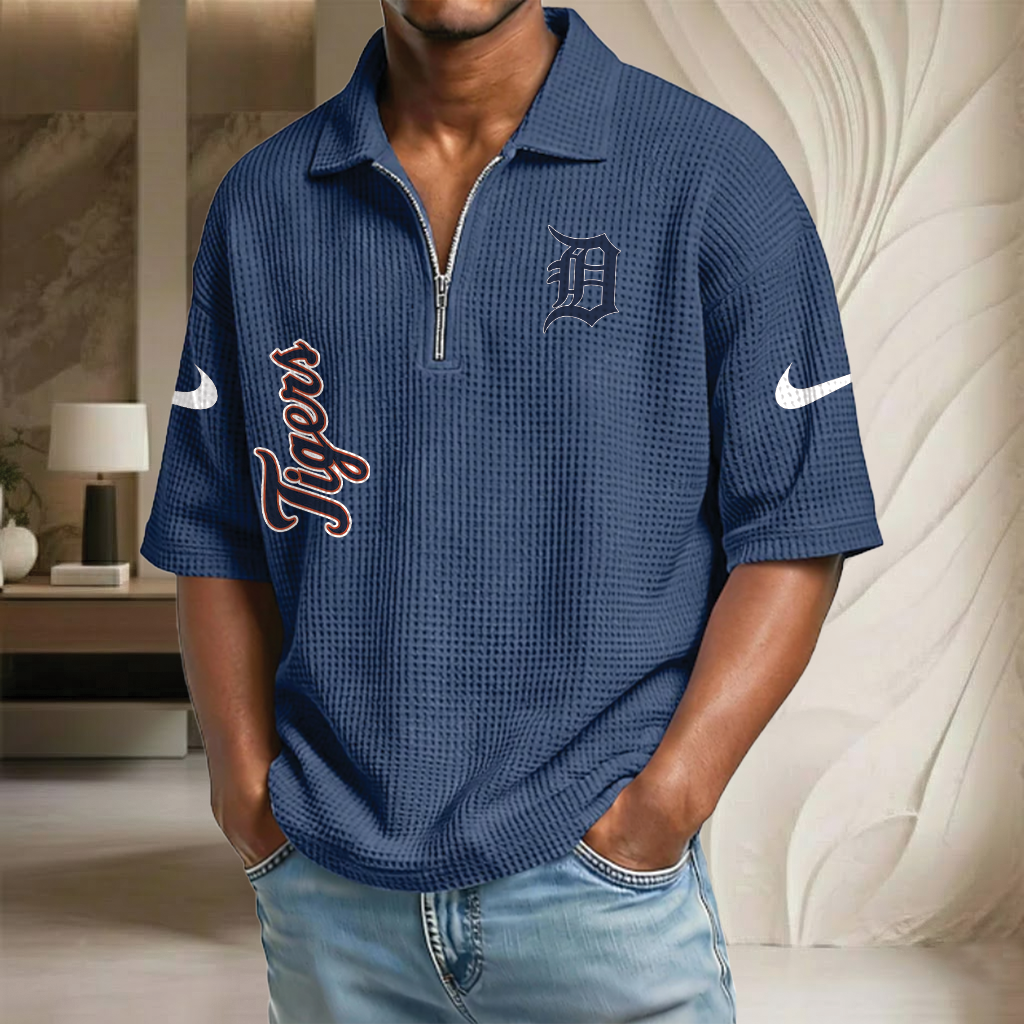 MLB x DT Waffle Half-Zip Polo Shirt HLP 070326 HLPHUONG