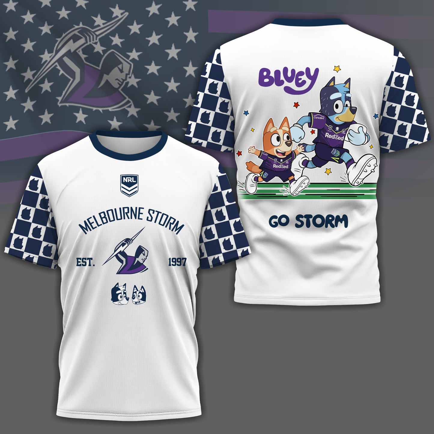 MS x NRL Premium Bluey 3D Shirt DDT TTTZ
