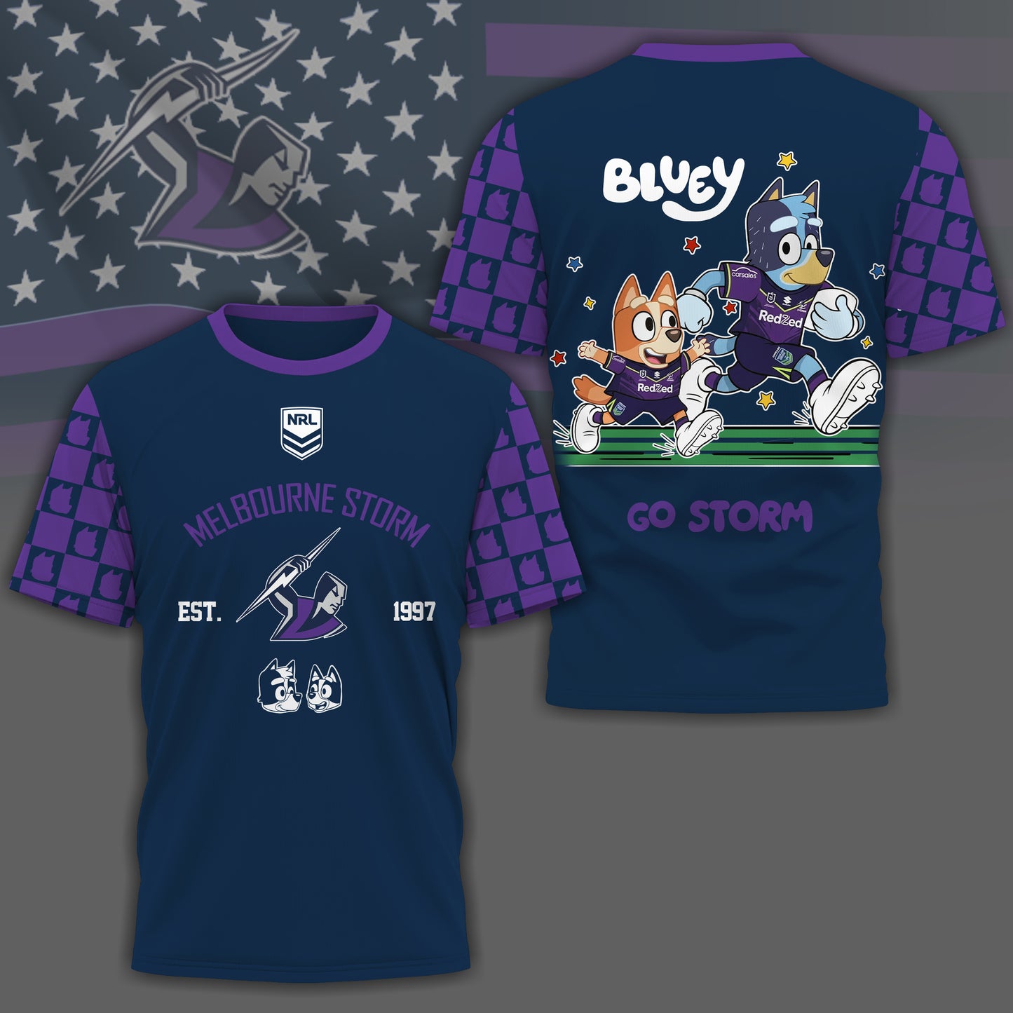 MS x NRL Premium Bluey 3D Shirt DDT TTTZ